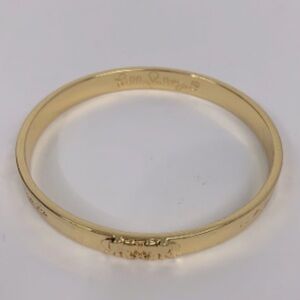 Lilly Pulitzer Gold tone bangle bracelet Jungle Elephants with quote